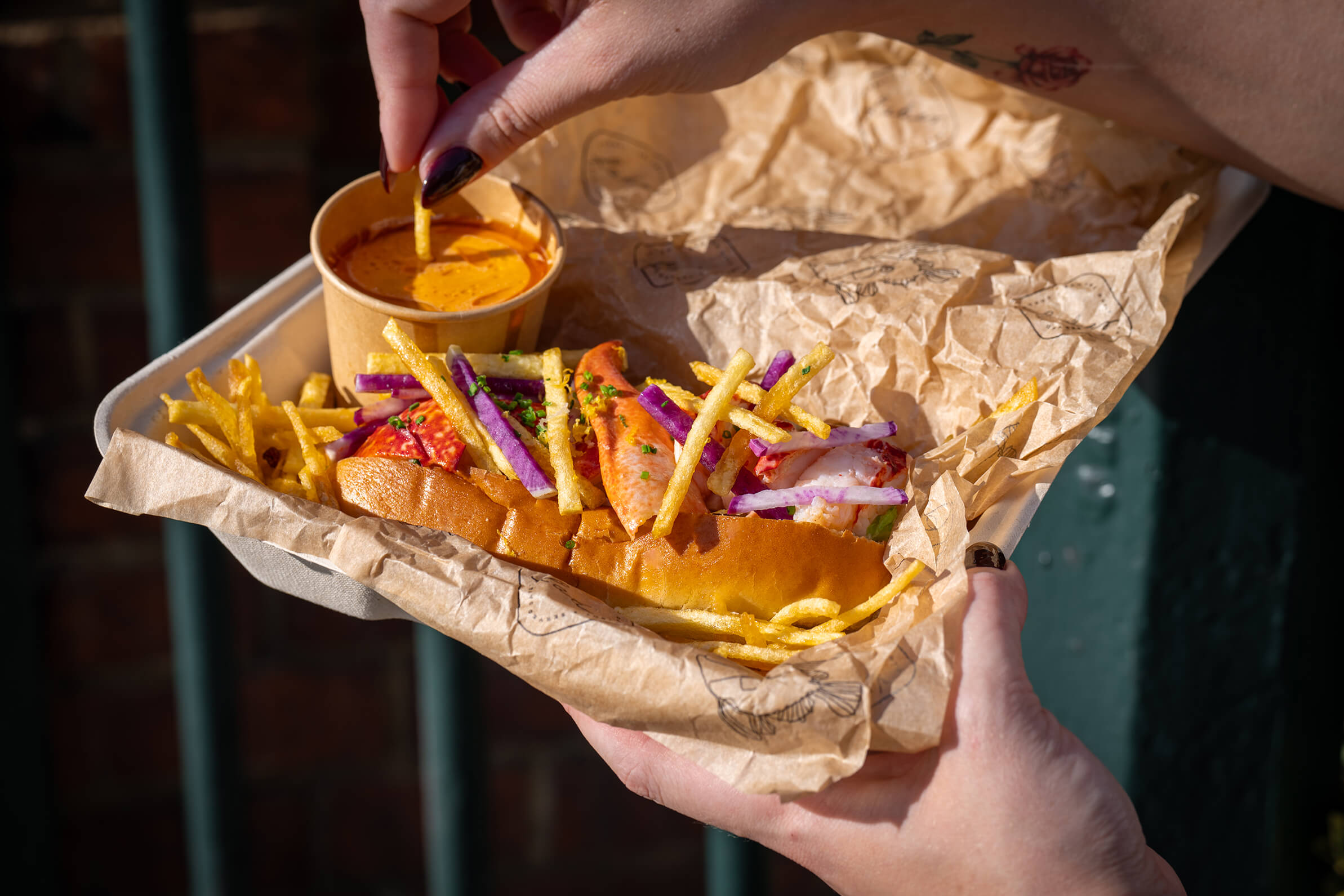 Fresh lobster lunch at Faber