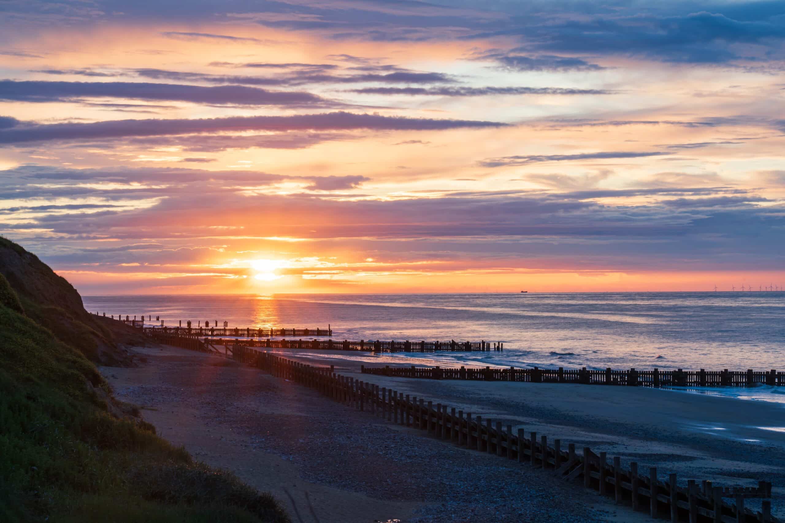 Beautiful,Sunset,Colours,On,The,Beach,In,Trimingham,,Norfolk,In